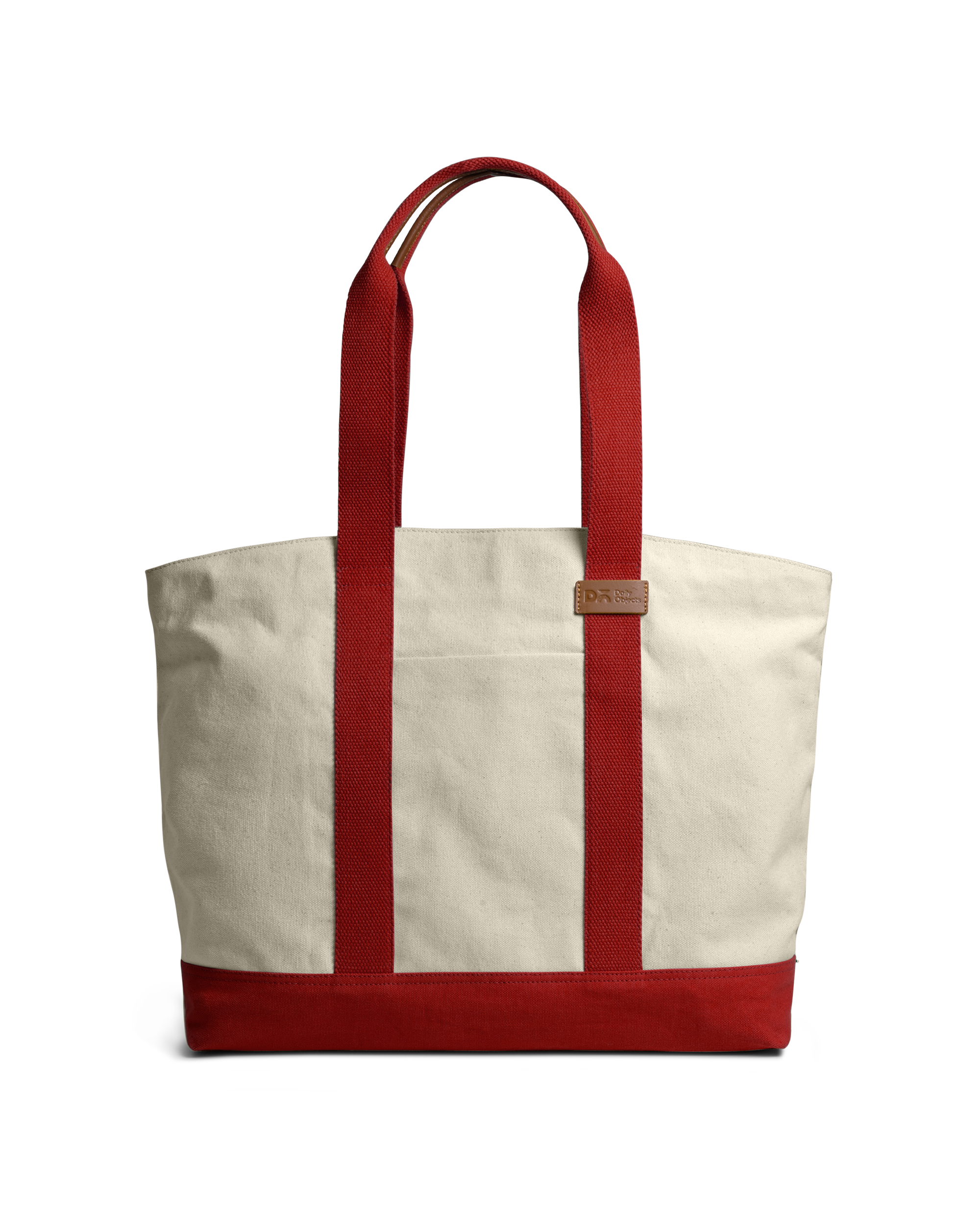 Ivory-Crimson Red Field Tote Bag