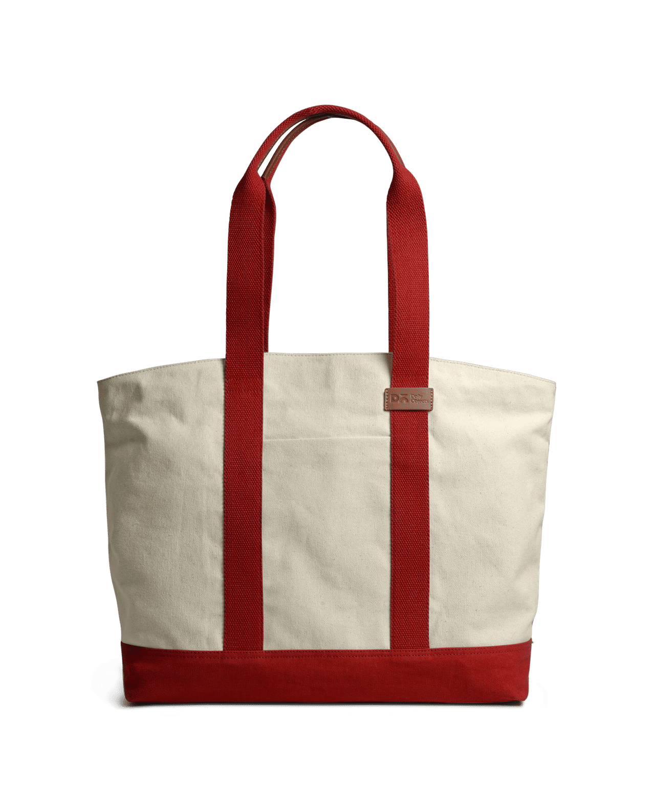 Ivory-Crimson Red Field Tote Bag