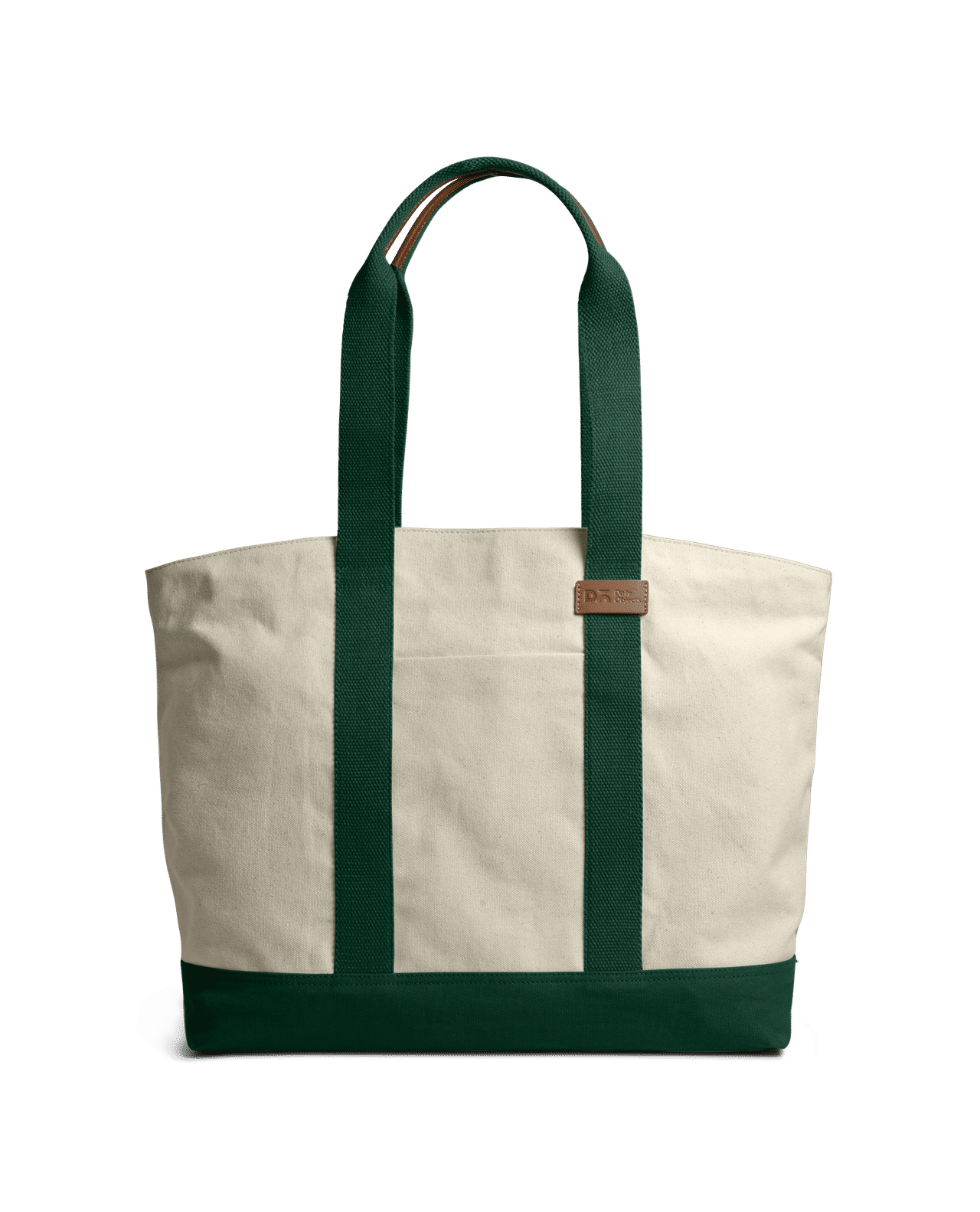Ivory-Forest Green Field Tote Bag
