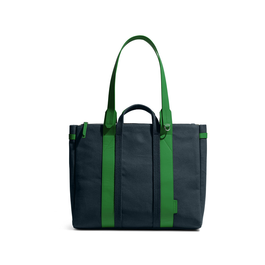 

Navy-Green System Tote Bag