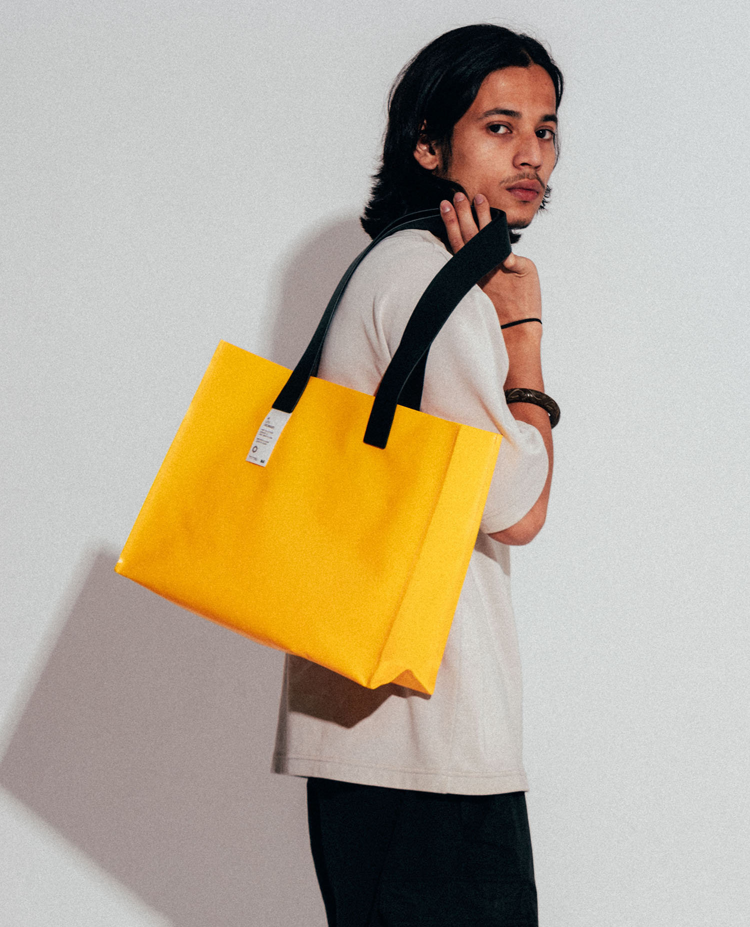 Large yellow clearance tote bag