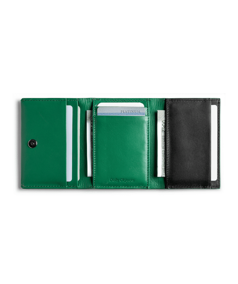 ★omnipotent★ Cl de card wallet Deep green Bottle Green Cardholder – Slim Vegan Leather Wallet – AMNIKI