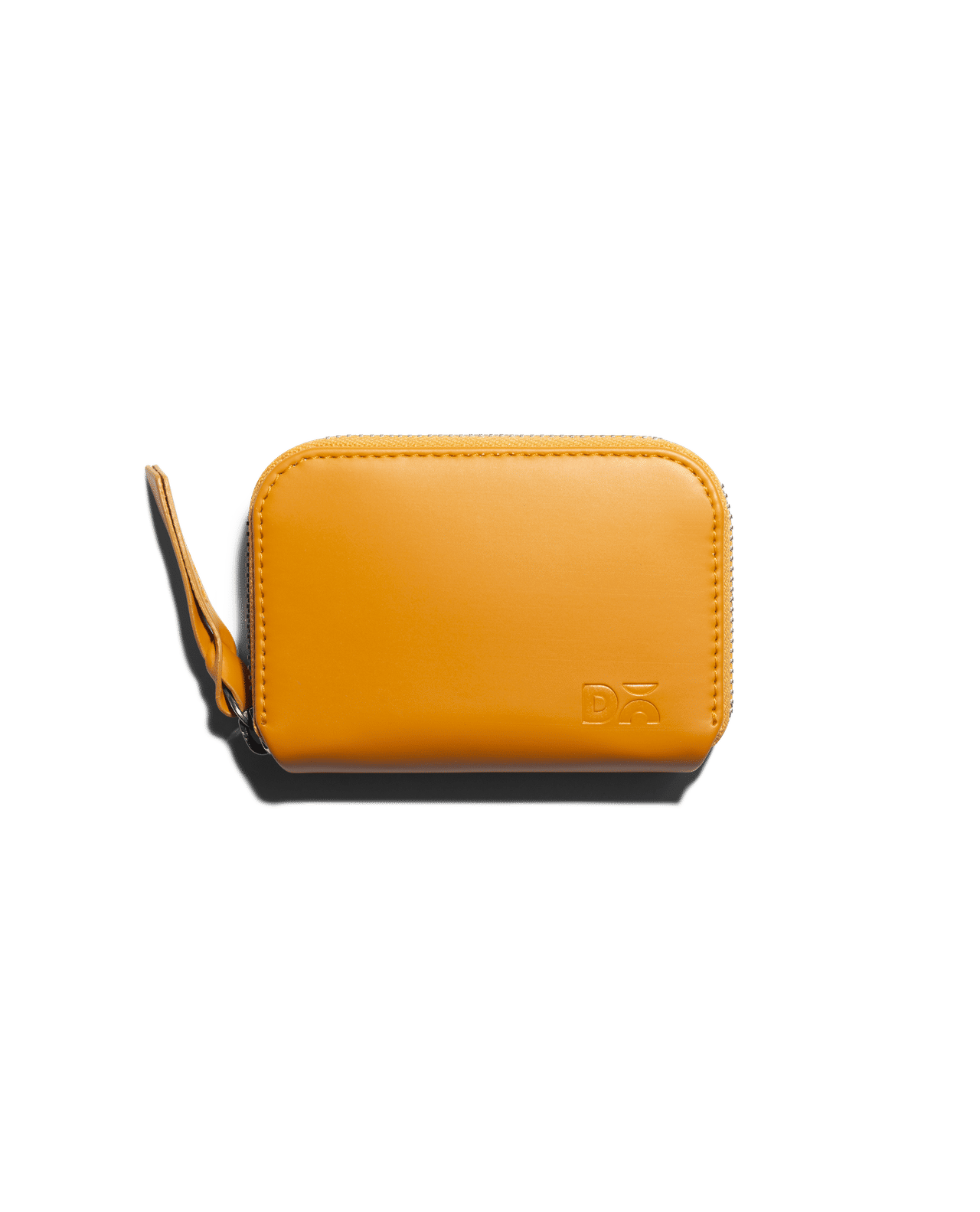 Chrome Yellow Vegan Leather Zipper Slim Card & Coin Wallet
