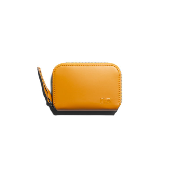 

Chrome Yellow Vegan Leather Zipper Slim Card & Coin Wallet