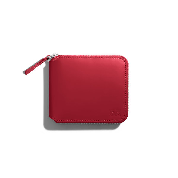 

Crimson Red Vegan Leather Zip Wallet