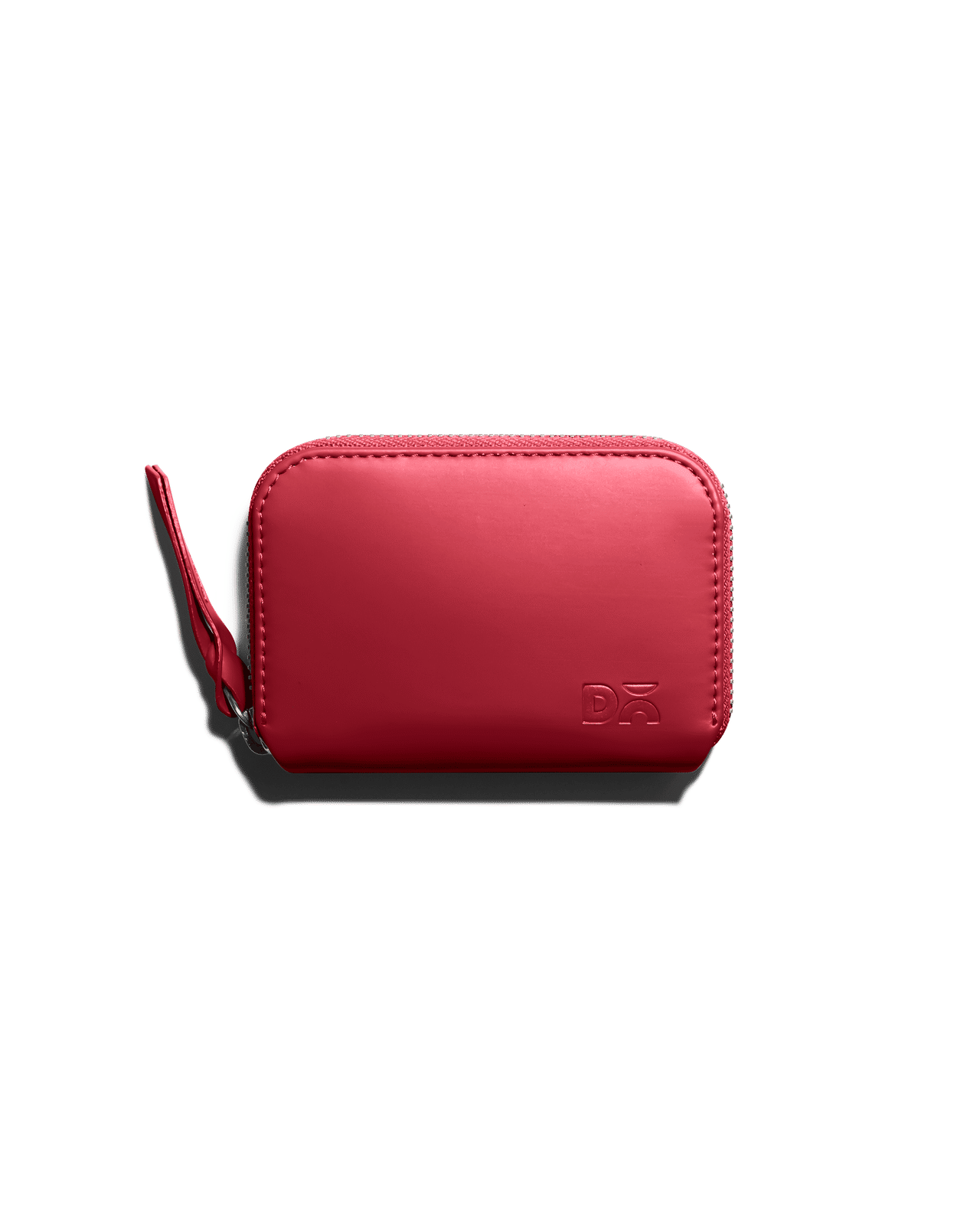 Crimson Red Vegan Leather Zipper Slim Card & Coin Wallet