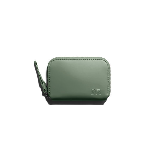 

Sap Green Vegan Leather Zipper Slim Card & Coin Wallet