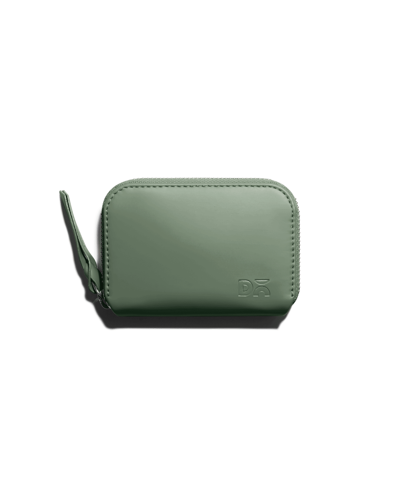 Sap Green Vegan Leather Zipper Slim Card & Coin Wallet