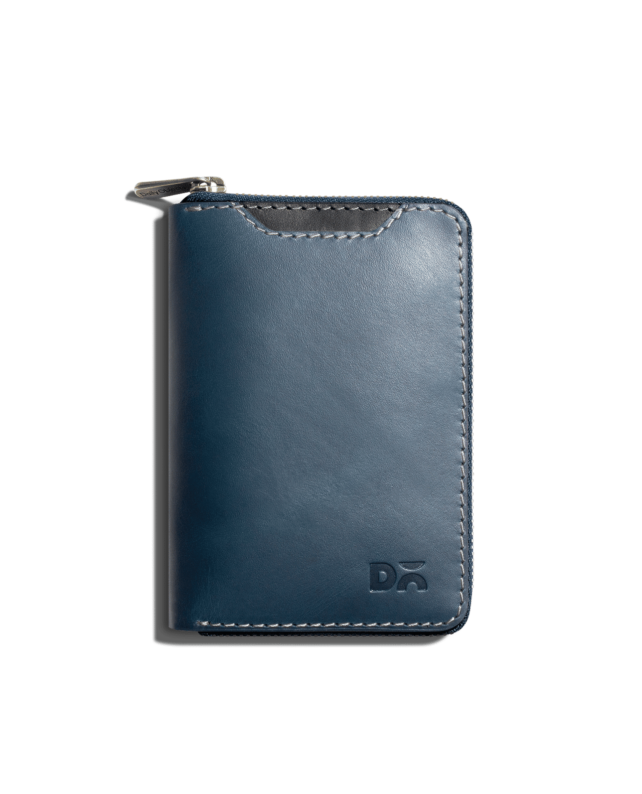 Deep Navy Zip-Around Leather Wallet