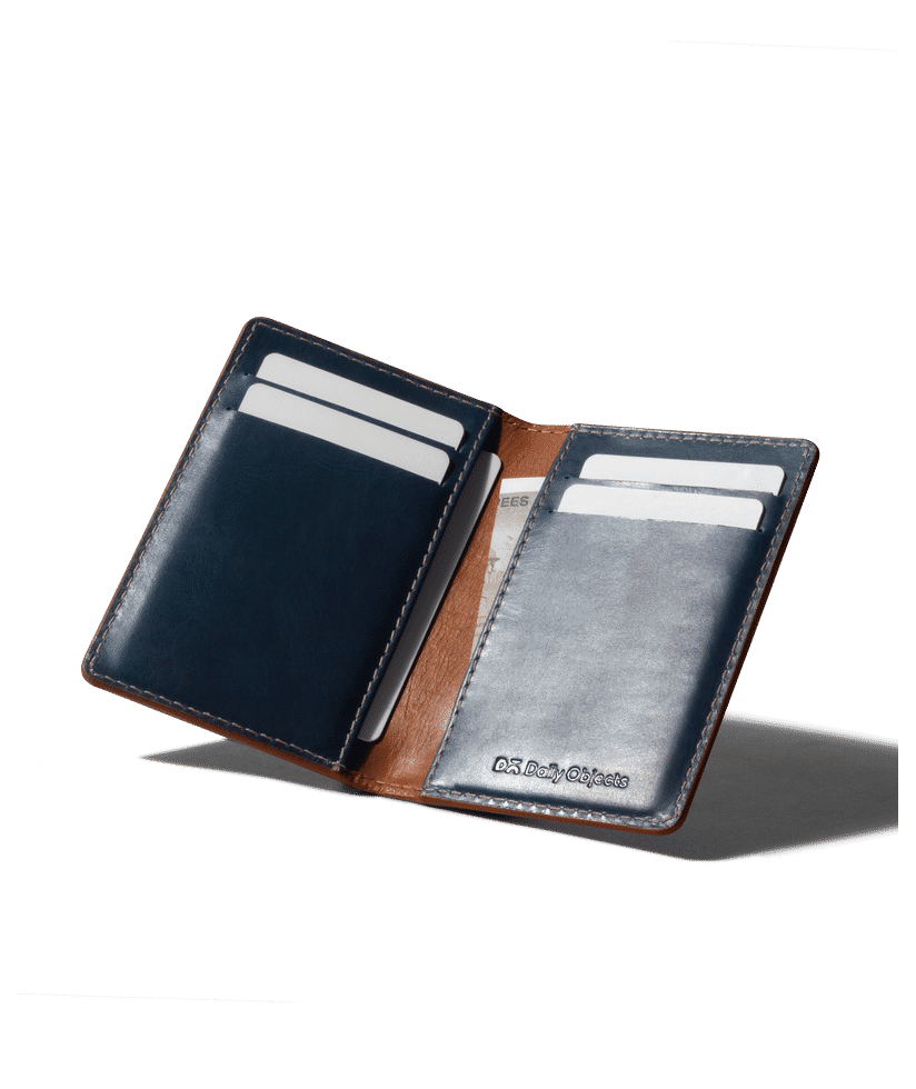 Black & Saddle Brown Leather Slim Wallet