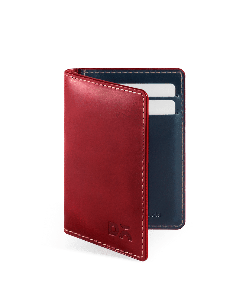 Scarlet Red Log Bi-Fold Leather Wallet by DailyObjects