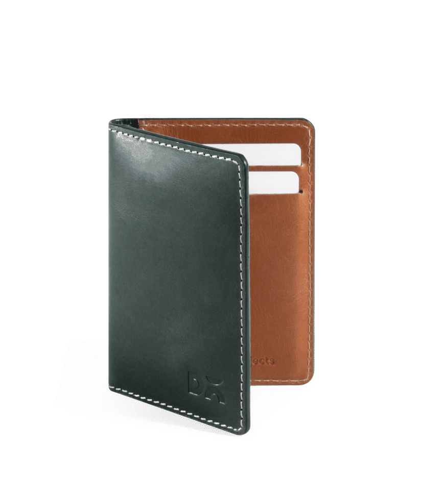 Forest Green Log Bi-Fold Leather Wallet