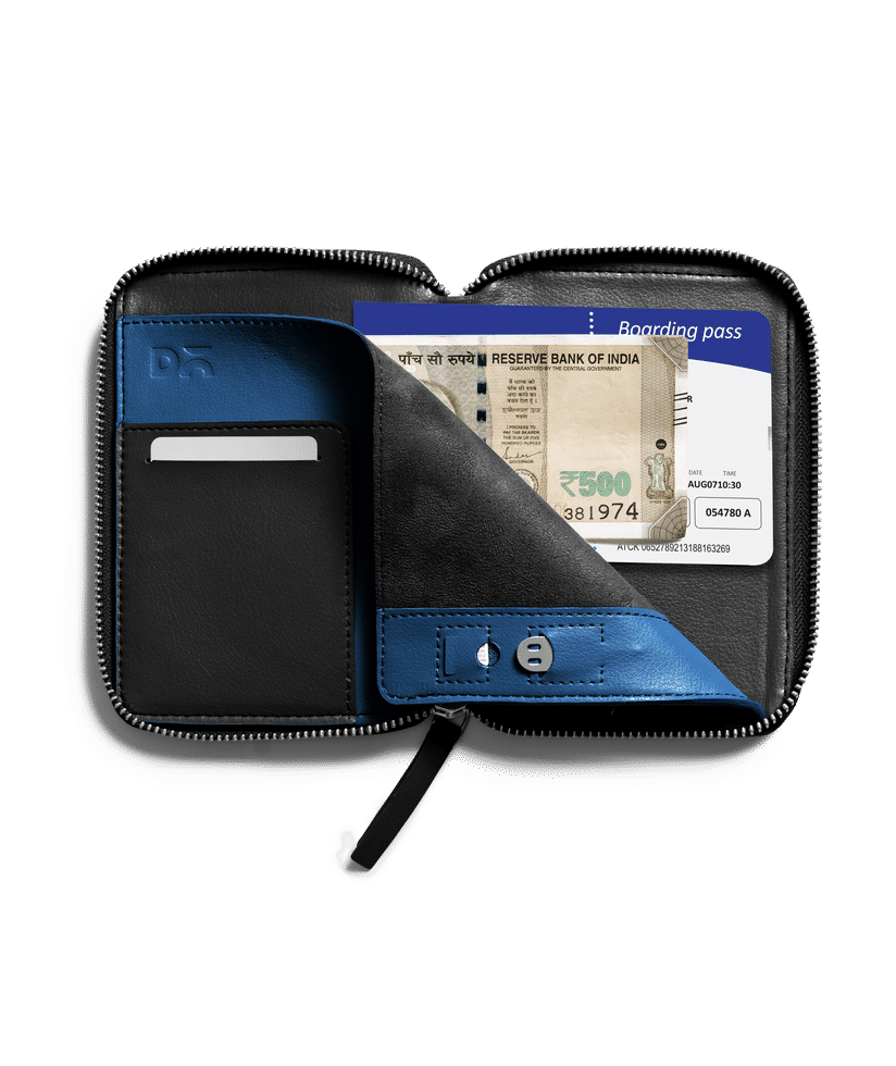 Black PU Leather Passport Holder - SprezzaBox