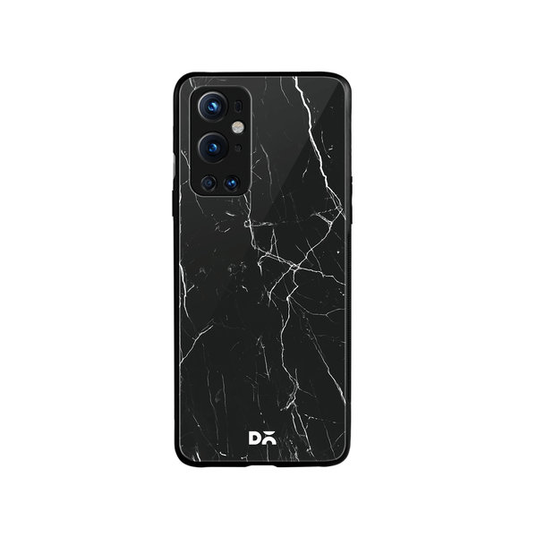 

DailyObjects Black Marble Glass Case Cover For OnePlus 9 Pro