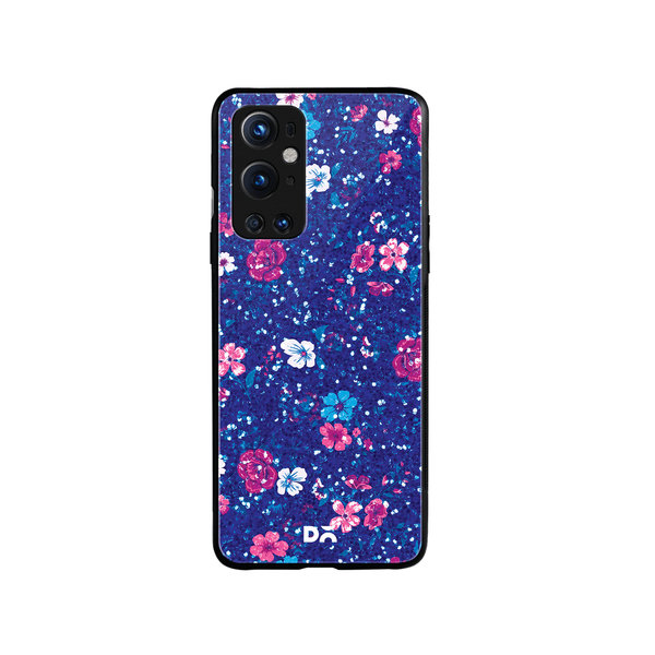 

DailyObjects Blue Marble Flowers Glass Case Cover For OnePlus 9 Pro