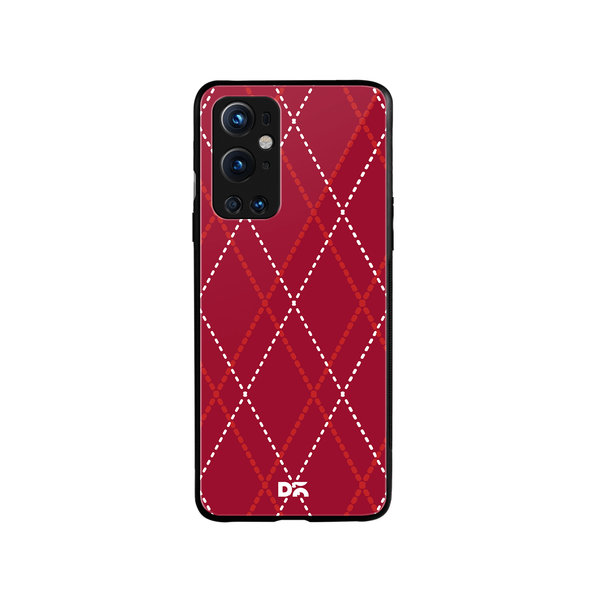 

DailyObjects Brick Red Diamond Rope Glass Case Cover For OnePlus 9 Pro
