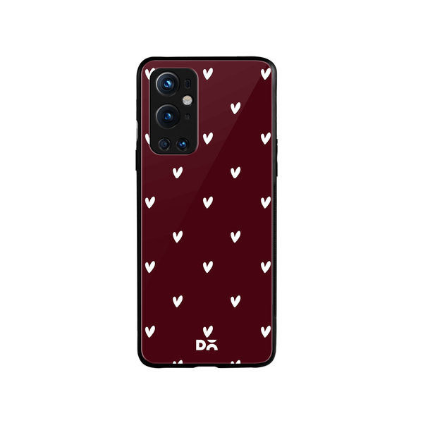 

DailyObjects Bundle Heart Burgundy Glass Case Cover For OnePlus 9 Pro