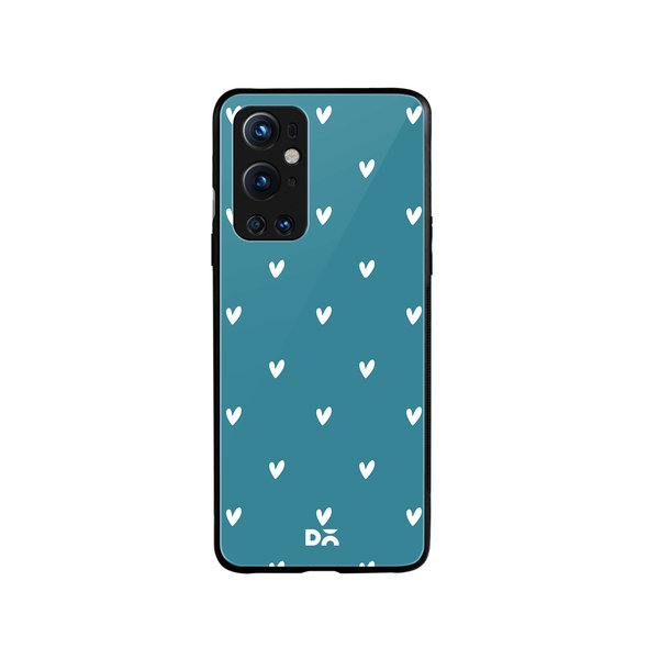 

DailyObjects Bundle Heart Teal Glass Case Cover For OnePlus 9 Pro