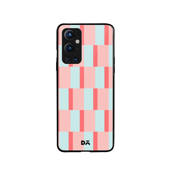 

DailyObjects Dual Blush Checks Glass Case Cover For OnePlus 9 Pro