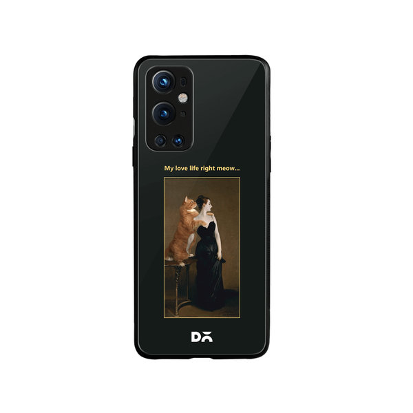 

DailyObjects Love Life Meow Glass Case Cover For OnePlus 9 Pro