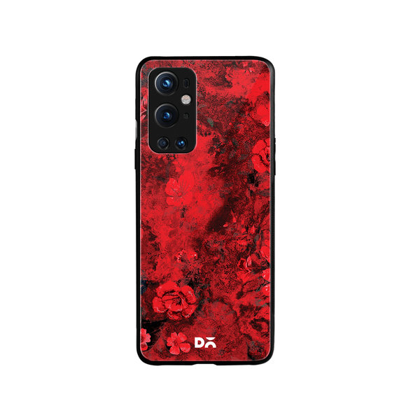 

DailyObjects Maroon Marble Flowers Glass Case Cover For OnePlus 9 Pro