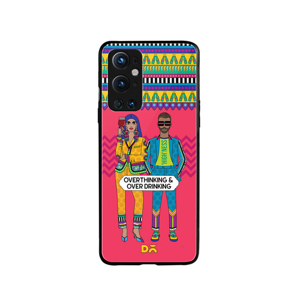 

DailyObjects Overthinking & Overdrinking Glass Case Cover For OnePlus 9 Pro