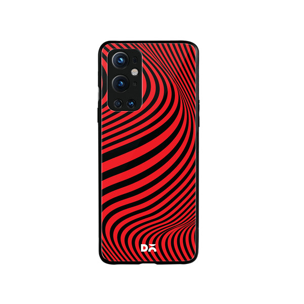 DailyObjects Red Waves Glass Case Cover For OnePlus 9 Pro