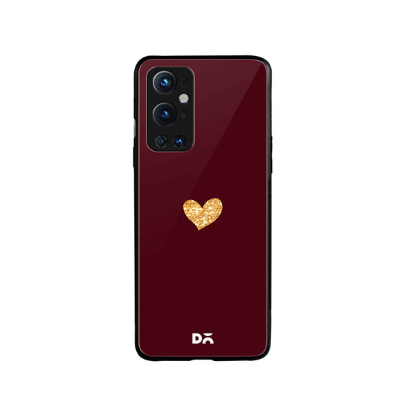 

DailyObjects Sparkle Heart Burgundy Glass Case Cover For OnePlus 9 Pro