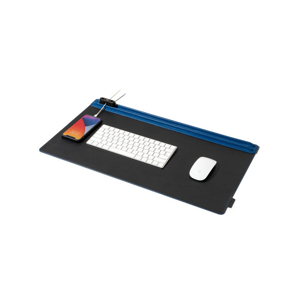 

Blue-Black Snap On Organiser Desk Mat with Cable Holder