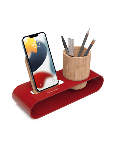 Cirque Phone and Pen Stand - Red
