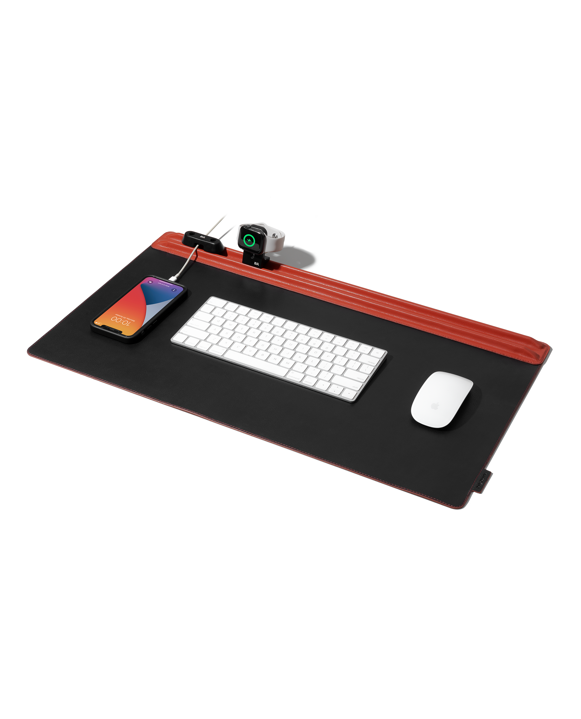 Red Black Snap On Organiser Desk Mat with Cable Holder Apple Watch Charging Stand Buy At DailyObjects