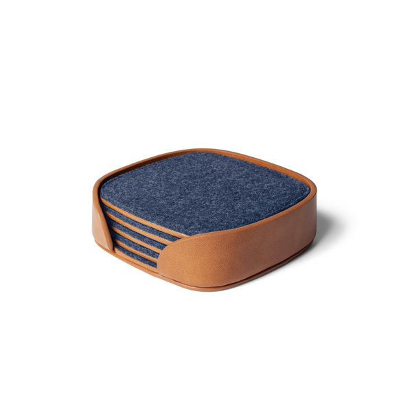 

Squircle Felt Coaster Set (Blue)