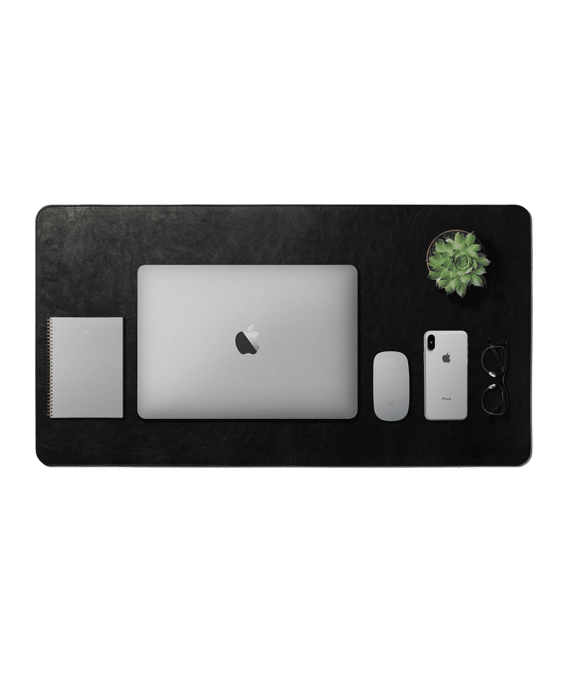 Turf Vegan Leather Desk Mat (Black)