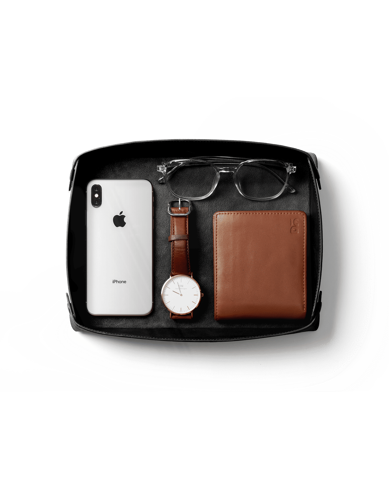 Valet Vegan Leather Tray (Black)