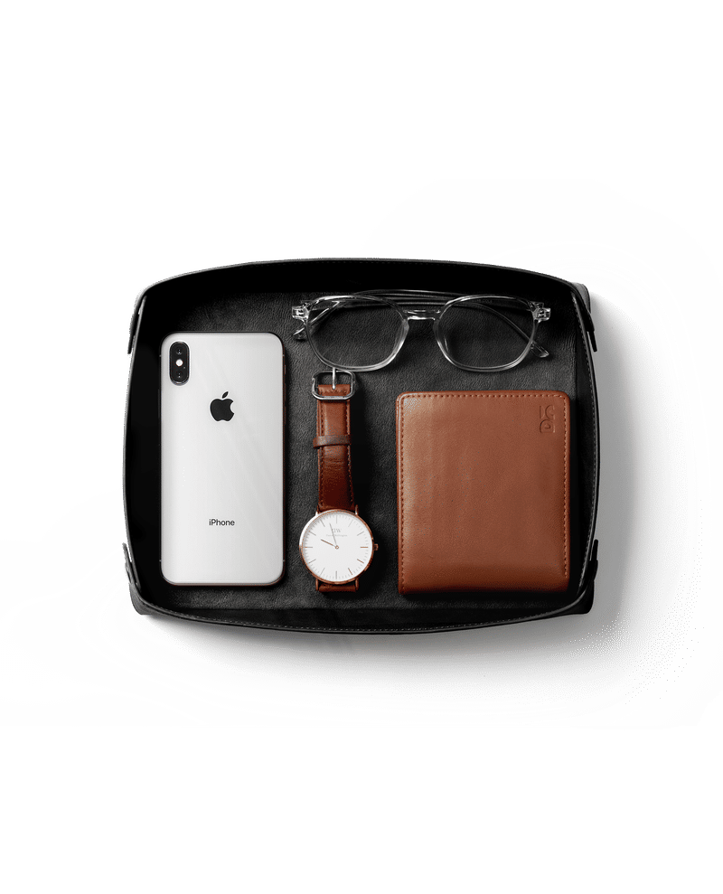 Valet Vegan Leather Tray (Black)