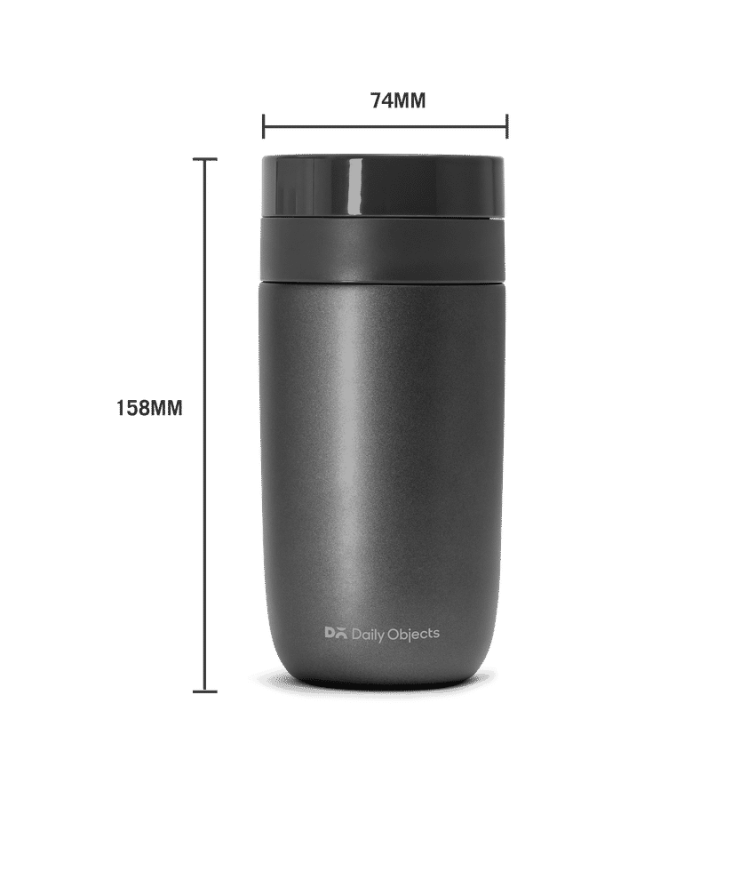 Vacuum flask with 2 cups, grey