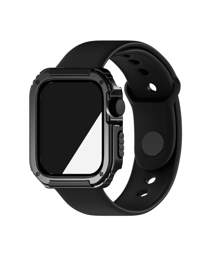 Black Athletic Fit Apple Watch Series Case with Screen Protector 