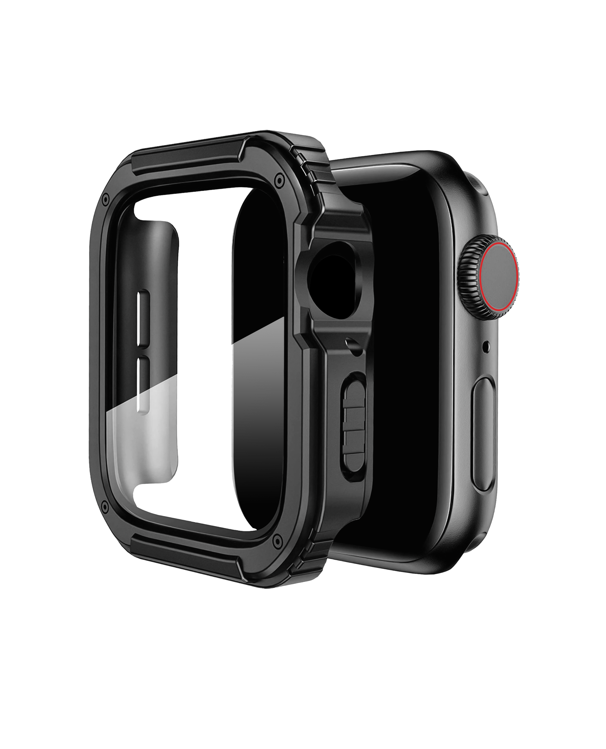Black Athletic Fit Apple Watch Series Case with Screen Protector 44mm Buy At DailyObjects