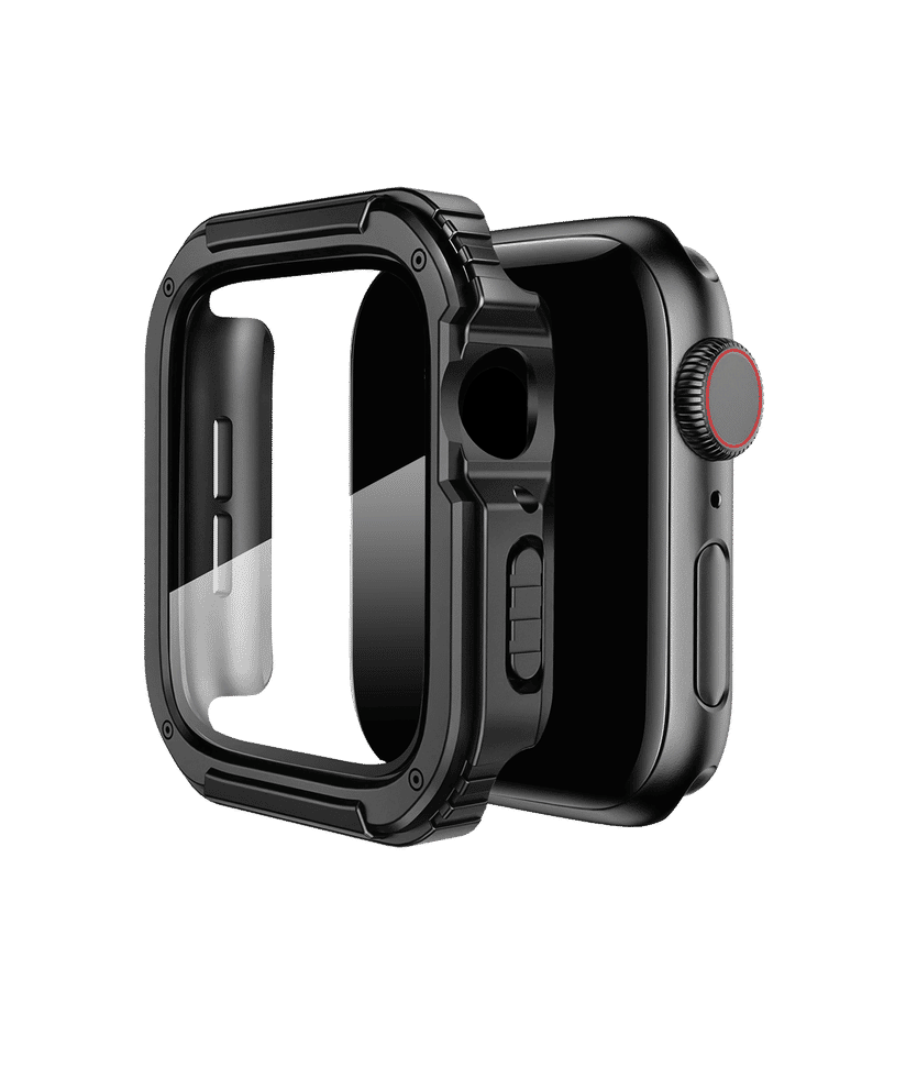 Black Athletic Fit Apple Watch Series Case with Screen Protector 44mm Buy At DailyObjects