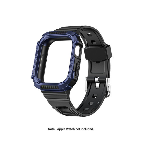 

Black-Blue ActiveFit Apple WatchBand with Protective Bumper Case (41mm)