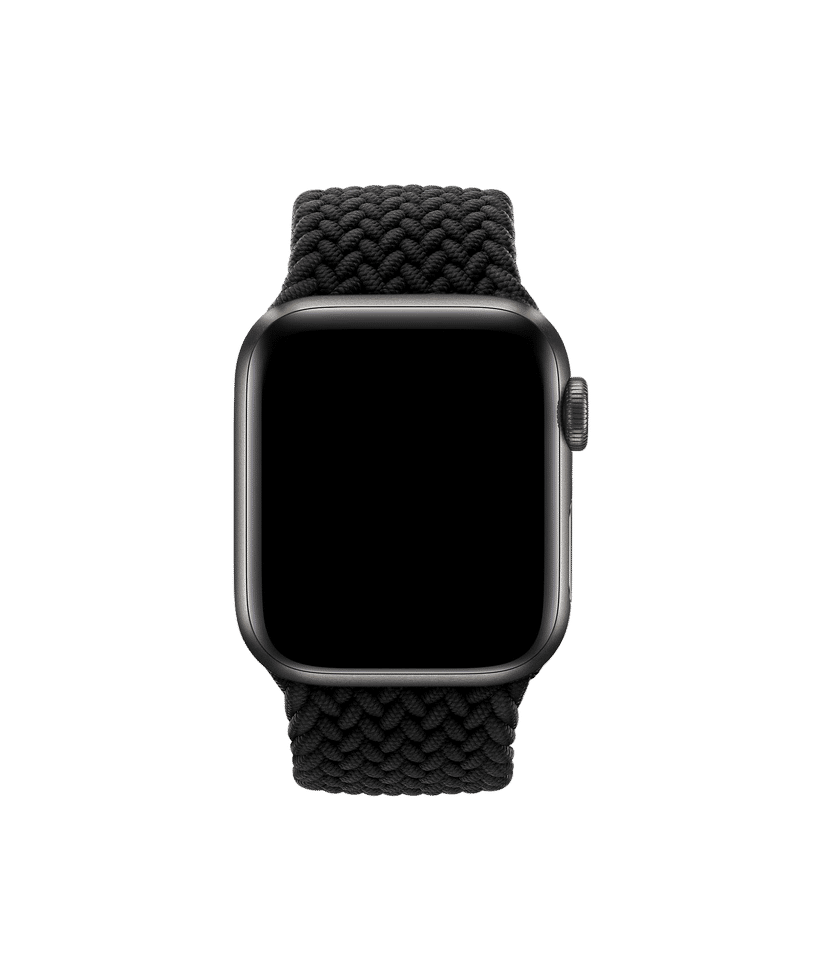 Black Braided Solo Loop Apple WatchBand (42/44/45/46/49/Series10/11 46mm)