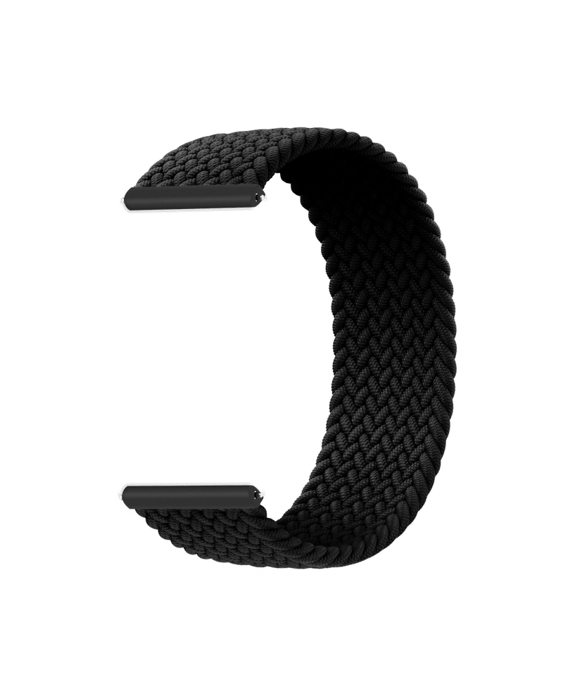 Black Braided Solo Loop Universal WatchBand for Samsung/OnePlus/Fitbit Smartwatches (20mm)