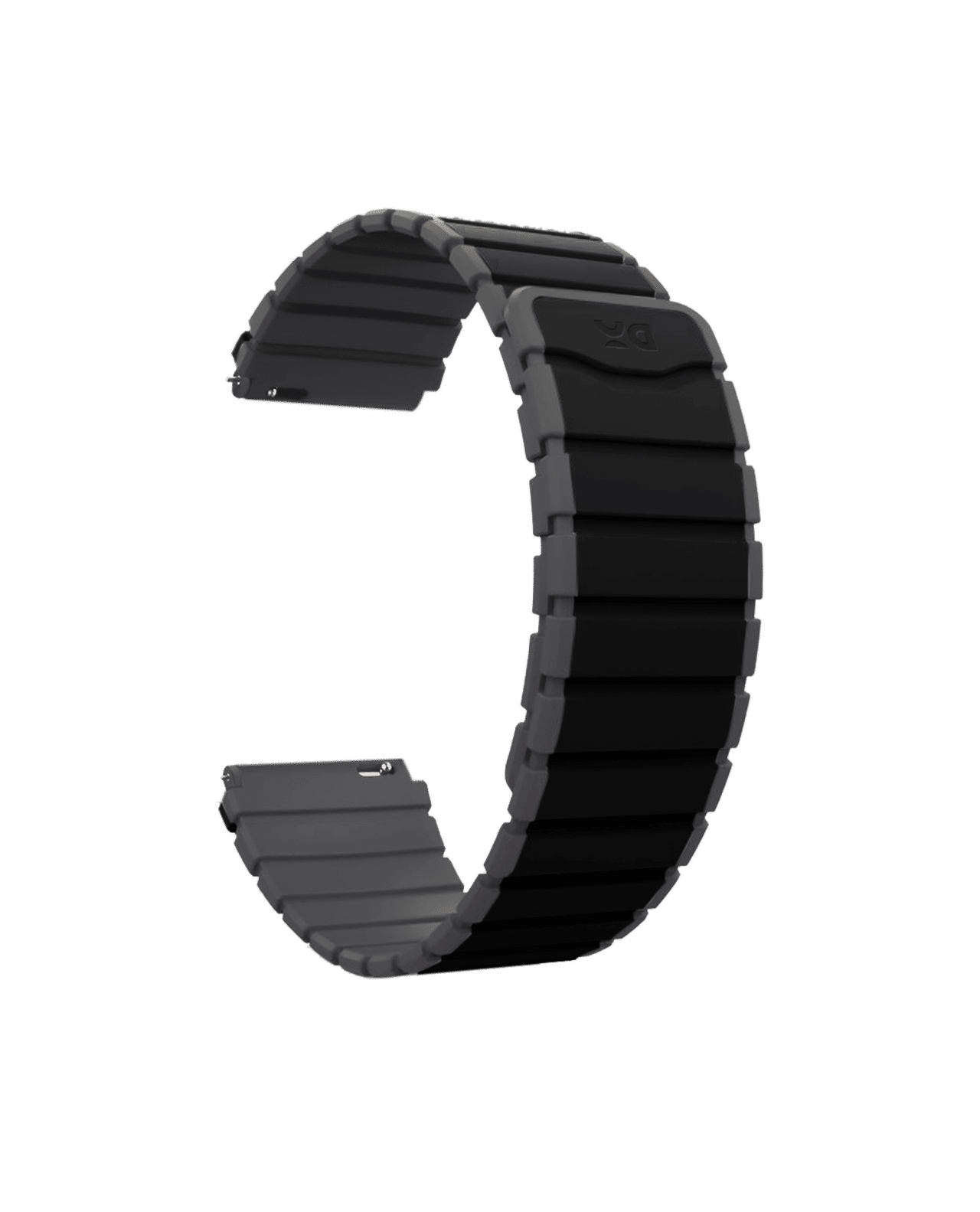Black-Charcoal Rim Snap On Universal WatchBand for Samsung/OnePlus/Fitbit Smartwatches (22mm)
