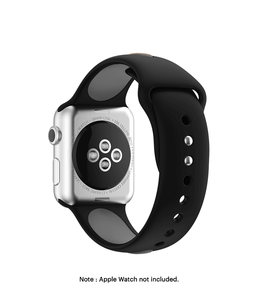 Black Gray Two Tone Silicone Apple WatchBand 38 40 41mm Buy At