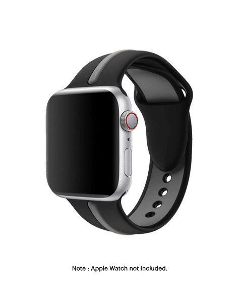 Black-Gray Two Tone Silicone Apple WatchBand (38/40/41mm)