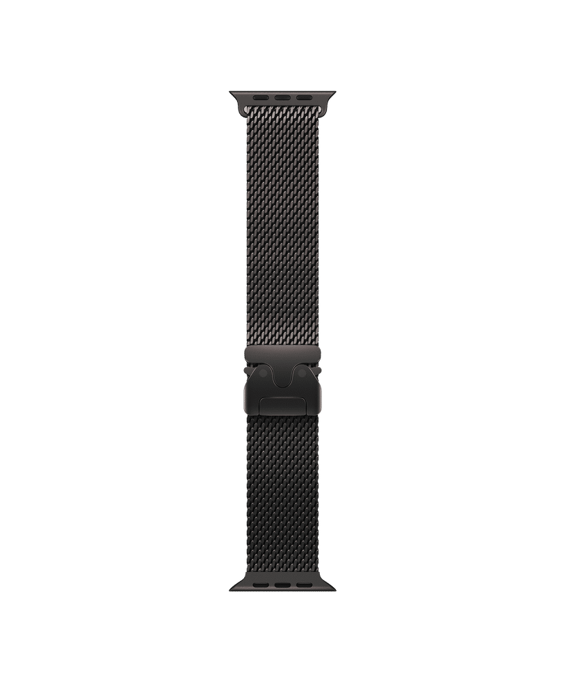 Black Milanese Loop Apple WatchBand (42/44/45/46/49/Series10/11 46mm)