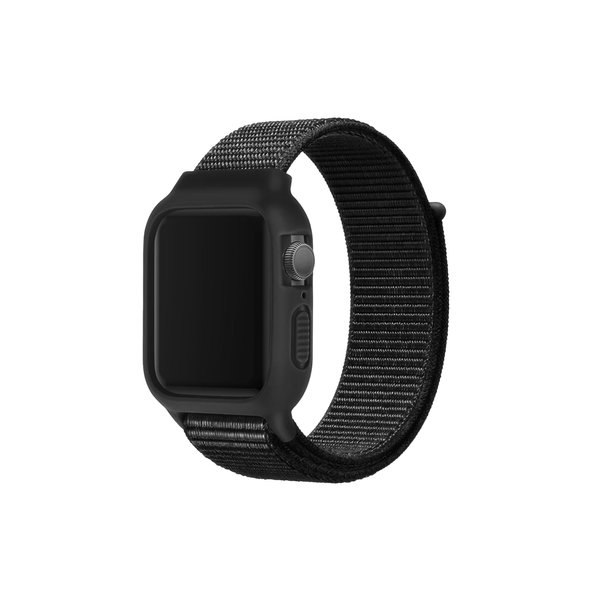 

Black Nylon Loop Apple WatchBand with Protective Bumper Case (38/40/41mm)