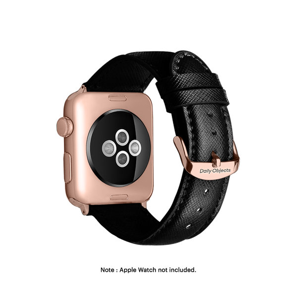 

Black Saffiano Leather Apple WatchBand (Gold 38/40/41mm)
