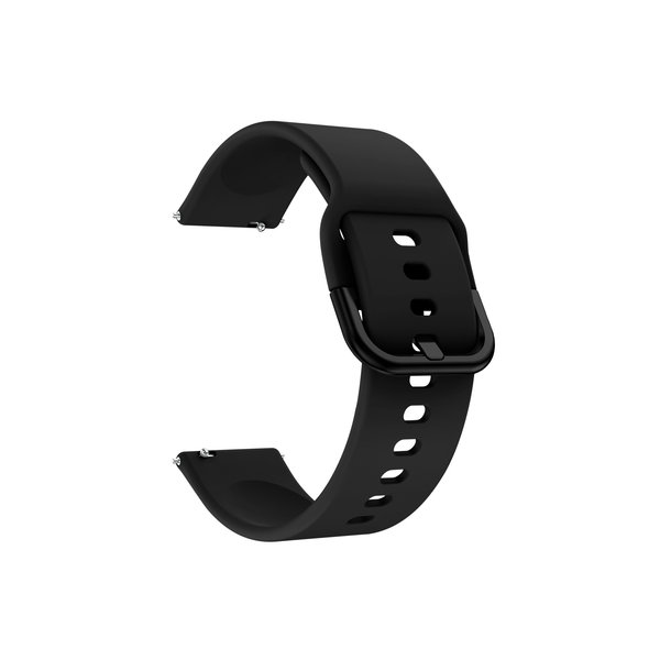 

Black Silicone Buckle WatchBand for Samsung/OnePlus/Fitbit Smartwatches (20mm)
