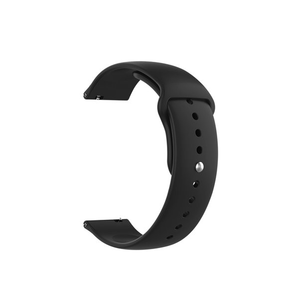 

Black Silicone Click WatchBand for Samsung/OnePlus/Fitbit Smartwatches (20mm)